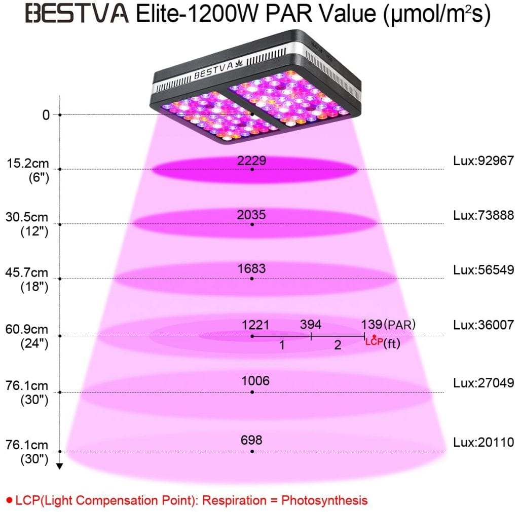 BESTVA PAR Value 1200 watt LED grow light